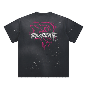 Hand-Frayed Sunfade Paint Splatter T-Shirt