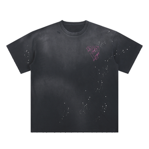 Hand-Frayed Sunfade Paint Splatter T-Shirt